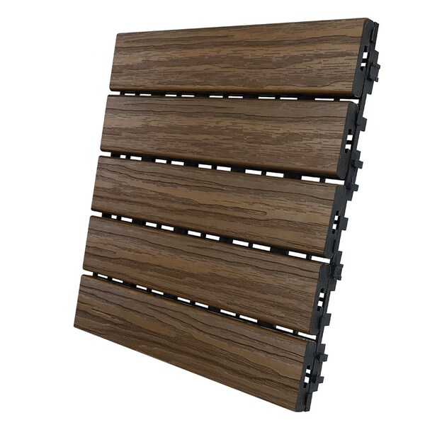 Aura Aura 12 in. W X 12 in. L Walnut Composite Balcony/Deck Tiles 6 sq ft, PK6 DS5-W06-WN02 - main